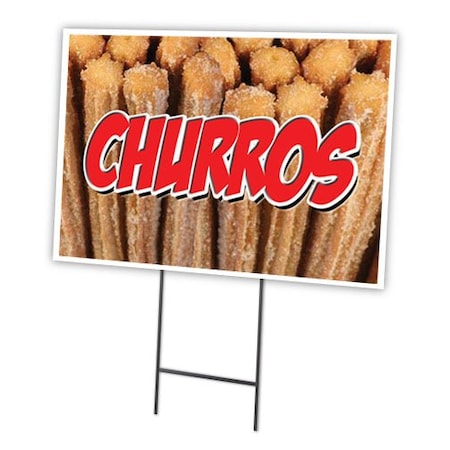 Churros Yard Sign & Stake Outdoor Plastic Coroplast Window